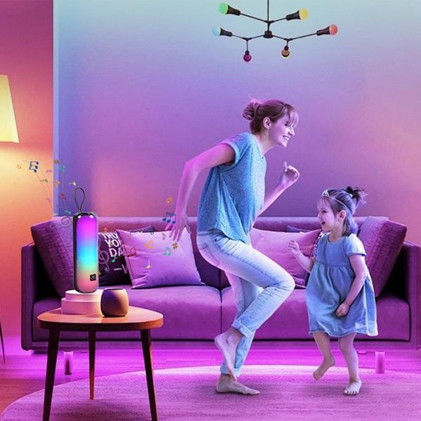 Potente altoparlante party Bluetooth 5.3 – Boombox mobile con suono potente, radio FM, USB/microSD e spettacolo di luci colorate per feste e uso all‘aperto