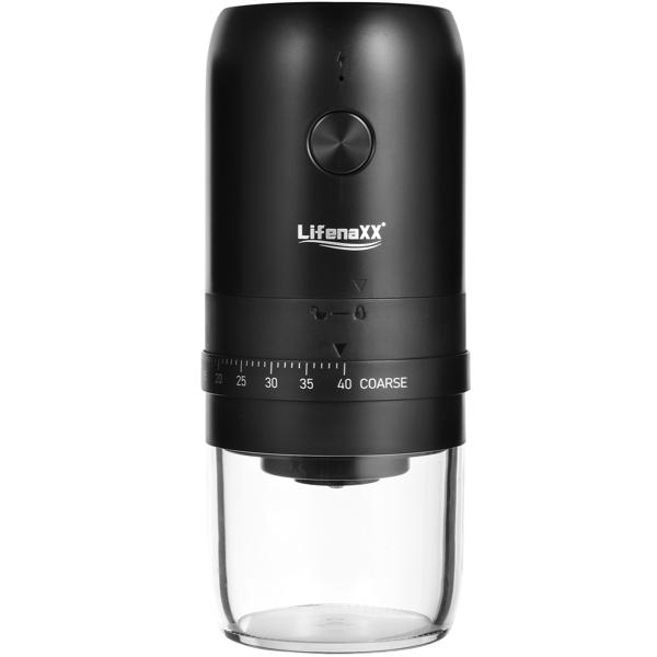 Mobile Elektrische Kaffeemühle – Konisches Keramik Mahlwerk, präzise einstellbar für den perfekten Espresso - Kabellos, USB-C Akku-Betrieb