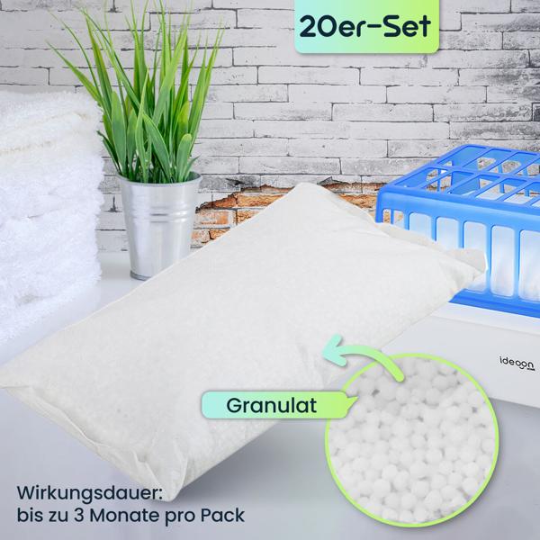 20er-Set Nachfüll-Packs Granulat für Raumentfeuchter CH11119, 24 Kg - Hocheffektiver Feuchtigkeitskiller - Beste Anwendung für trockene Räume!
