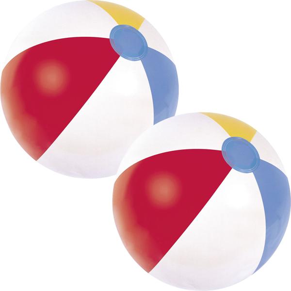 Set da 2 palloni da spiaggia retrò Ø 34 cm – Divertimento estivo vintage per bambini e adulti – Materiale PVC robusto - Multicolore per spiaggia, piscina e vacanza