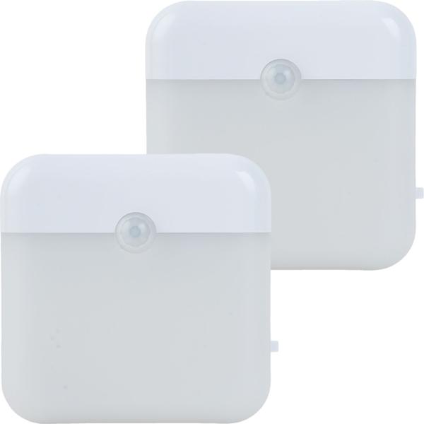 2er-Set LED Nachtlicht, Bewegungssensor: Akku Schrankleuchte, USB aufladbar, selbstklebend & magnetisch – Ideal als Treppenlicht & für Kleiderschrank