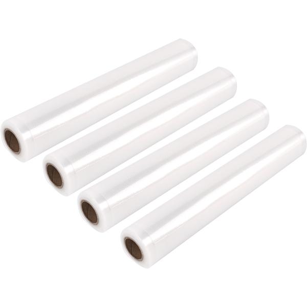 Rouleaux de film pour mise sous vide 28x300 cm set pro – 4 rouleaux de gaines sous vide pour des aliments plus frais et plus longue conservation – protection contre le givre
