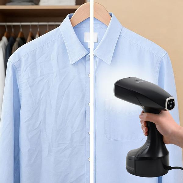 Handheld garment steamer with 1900 W, 300 ml water tank, 30 g/min steam, 3 levels, including 2 attachments & glove, steam brush