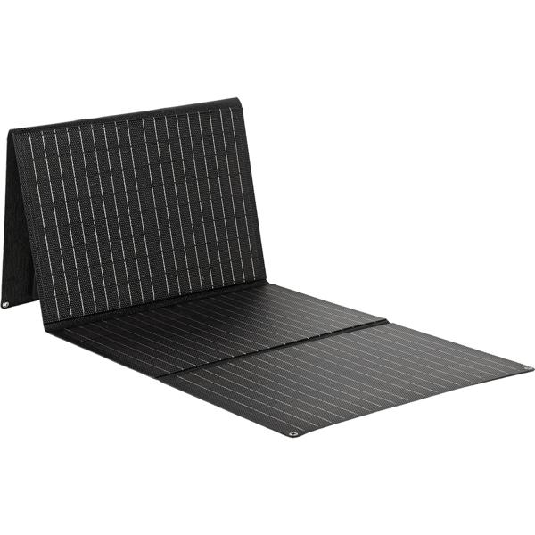 Panneau solaire pliable 60W monocristallin – chargeur solaire portable IP65 avec fiche compatible MC4, adaptateur DC, œillets et mousquetons pour le camping