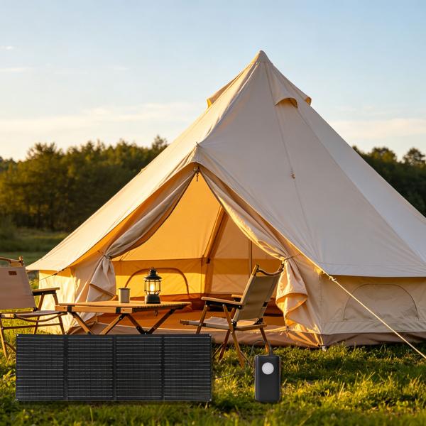 Panneau solaire pliable 60W monocristallin – chargeur solaire portable IP65 avec fiche compatible MC4, adaptateur DC, œillets et mousquetons pour le camping