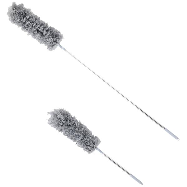 Profi 5in1 Staubwedel Set mit Teleskopstange 210cm ausziehbar, biegsame Mikrofaser Staubwischer für Deckenventilatoren, Möbel & hohe Ecken