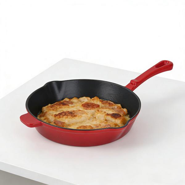 Professional cast iron pot set, 3-piece, set with frying pan, cooking pot and saucepan, enamelled cookware for all hob types, induction & oven