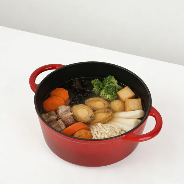 Professional cast iron pot set, 3-piece, set with frying pan, cooking pot and saucepan, enamelled cookware for all hob types, induction & oven