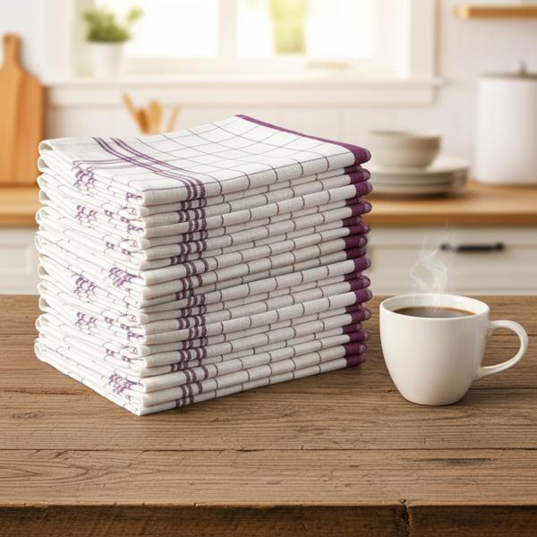 Set da 20 canovacci in mezzo lino durevoli: 55% lino–45% cotone, bordeaux, 70x50cm, lavabili a 95°C, OEKO-TEX – molto assorbenti, senza aloni e pelucchi