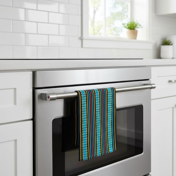 10-piece Grubentuch set 100% cotton: Absorbent dish towel & multipurpose cloth, turquoise-black - Robust drying towel for home & hospitality