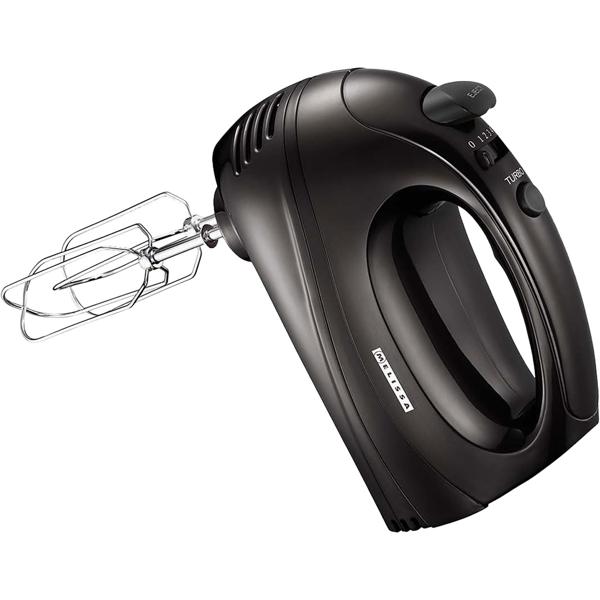 Profi Handmixer 300W Schwarz: Kraftvoller Handrührer, 5 Stufen & Turbo: Perfekt für Teig, Sahne & Backen - Chrom Knethaken & Schneebesen