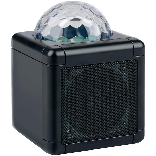 Compact, powerful Bluetooth 5.4 party speaker with disco ball light show – mic, Aux, USB-C – ideal for home, parties and events