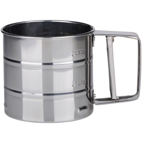 Stainless steel sifter with handle, Ø 10.3 cm, rustproof – Perfect flour sieve, powdered sugar shaker & kitchen sieve for fine cooking & baking results