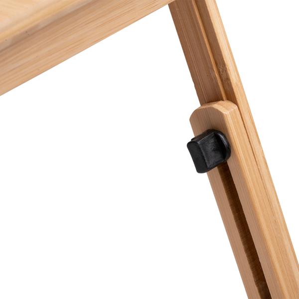 Edler Bambus Laptoptisch Klappbar, Höhenverstellbar mit Becherhalter & Tablet Schlitz – Flexibler Betttisch für Laptop, Frühstück & Essen