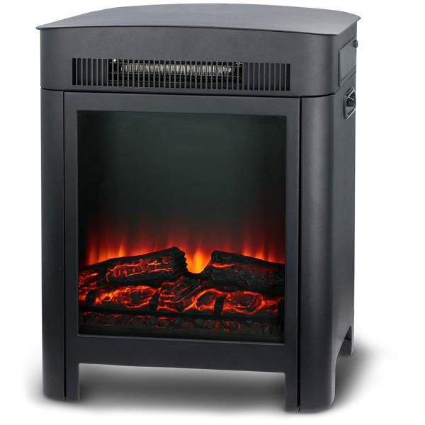 Cheminée électrique 1800W - Appareil de chauffage avec effet flamme LED réaliste : avec thermostat, protection contre la surchauffe et télécommande pour une chaleur cosy