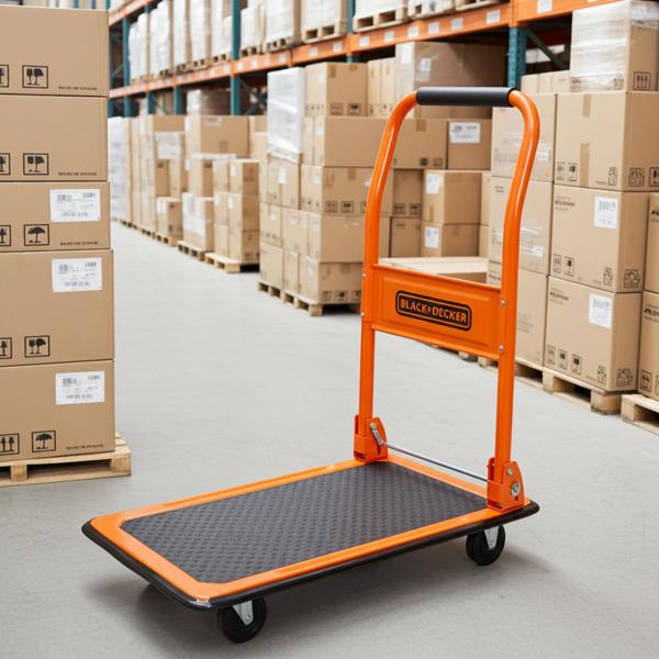 Chariot à plateau haut de gamme 60 x 40 x 80 cm, 80 kg, acier massif, pliable, chariot de transport pro, stable et maniable : parfait pour entrepôt, atelier et déménagement