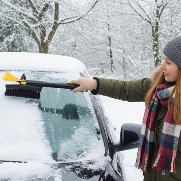 Winter must-have: 2-in-1 ice scraper & snow brush 84 cm - practical extendable snow brush & robust windshield scraper for your car