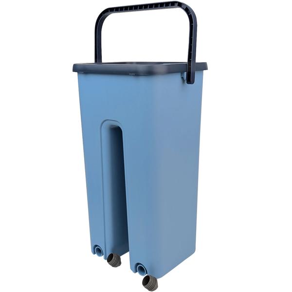 Bodenwischer Set: Eimer 6L mit 2 Fächern & Wischmopp 360°, inkl. 2x Mikrofaser Ersatzbezug - Nass & Trocken Reinigung aller Boden-Typen - Platzsparend