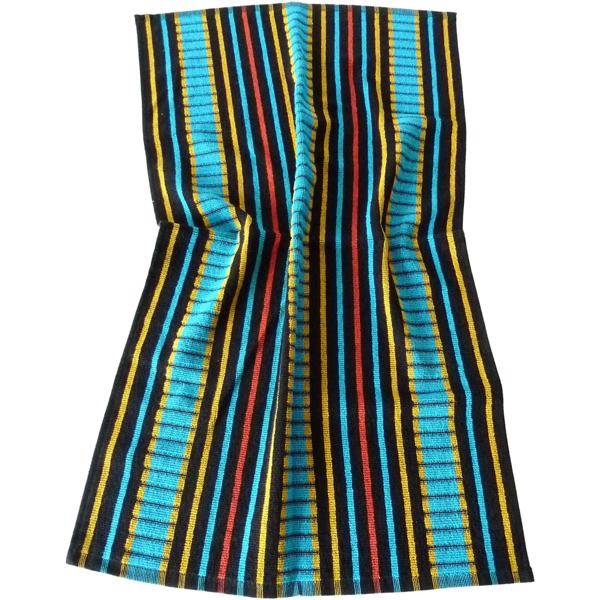 Set of 20 utility kitchen towels 100% cotton: highly absorbent dish towel & multi-purpose cloth, turquoise-black - robust drying towel for home & hospitality