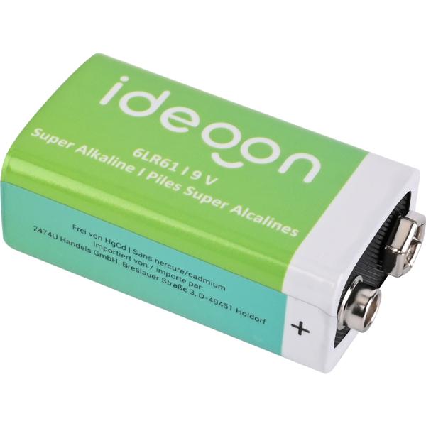 High-quality 9V block battery – 6LR61 alkaline 9 volt – Reliable power source for smoke detectors, measuring devices and toys