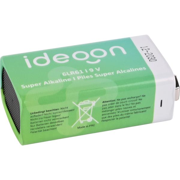High-quality 9V block battery – 6LR61 alkaline 9 volt – Reliable power source for smoke detectors, measuring devices and toys