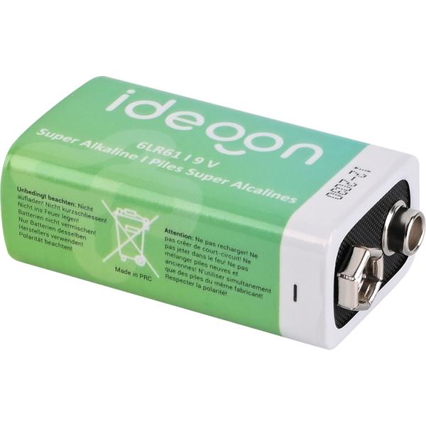 High-quality 9V block battery – 6LR61 alkaline 9 volt – Reliable power source for smoke detectors, measuring devices and toys
