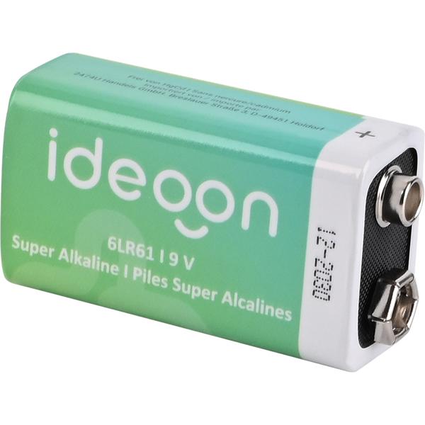 High-quality 9V block battery – 6LR61 alkaline 9 volt – Reliable power source for smoke detectors, measuring devices and toys