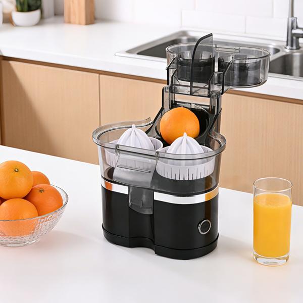 Doppio estrattore a batteria cordless 120W: Spremiagrumi e spremifrutta USB‑C mobile | Efficiente e compatto per succhi freschi e smoothie To Go