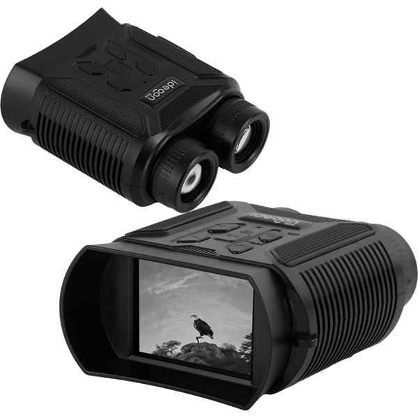 Caméra de vision nocturne 4K binoculaire professionnelle : caméra numérique IR 500 m pour la chasse, le camping et la sécurité. Photo 4K, zoom 8x, batterie USB‑C et étui inclus