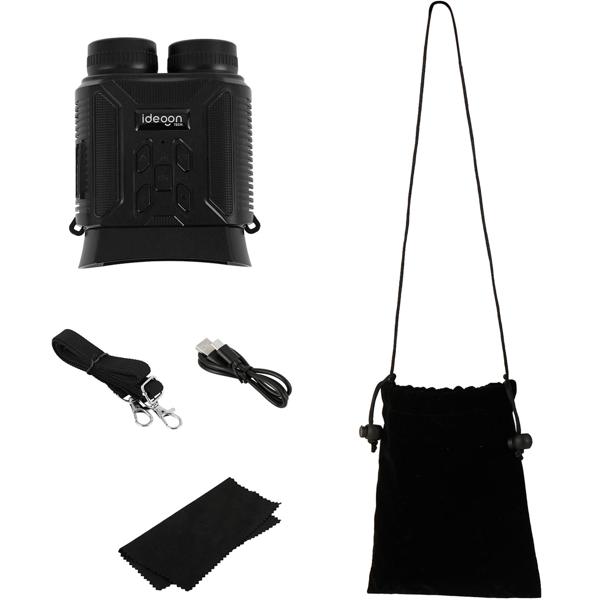 Caméra de vision nocturne 4K binoculaire professionnelle : caméra numérique IR 500 m pour la chasse, le camping et la sécurité. Photo 4K, zoom 8x, batterie USB‑C et étui inclus