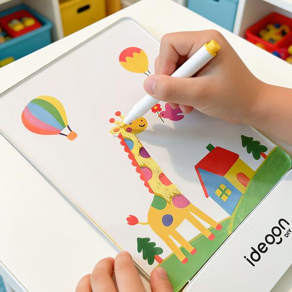 Set of 2 Creative LED Acrylic Drawing Boards for Children: Wireless DIY Lamp with Battery & 7 Coloured Pencils – The perfect glowing gift for little artists 22 x 15 cm