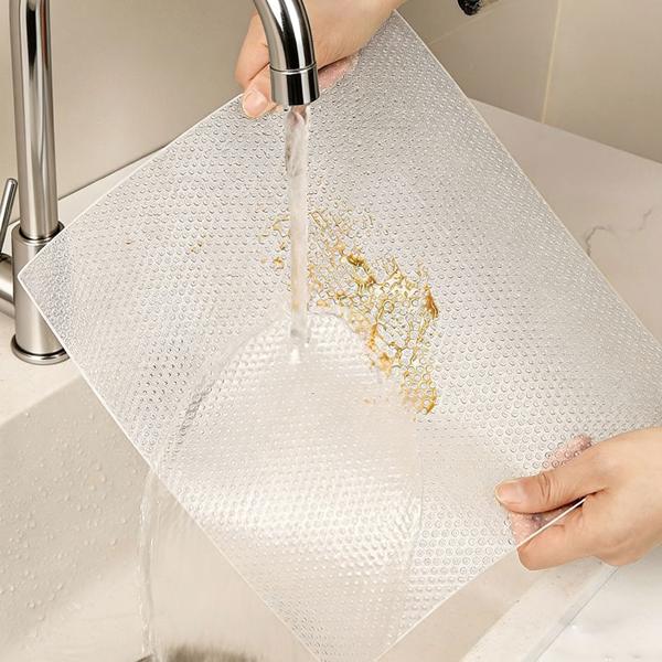 Set di 8 tappetini antiscivolo per cassetti 50 x 150 cm – Versatili tappetini interni per frigorifero, camper e cucina – Ritagliabili, senza BPA, antiscivolo