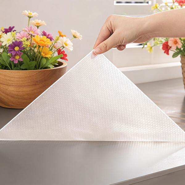 Set di 8 tappetini antiscivolo per cassetti 50 x 150 cm – Versatili tappetini interni per frigorifero, camper e cucina – Ritagliabili, senza BPA, antiscivolo