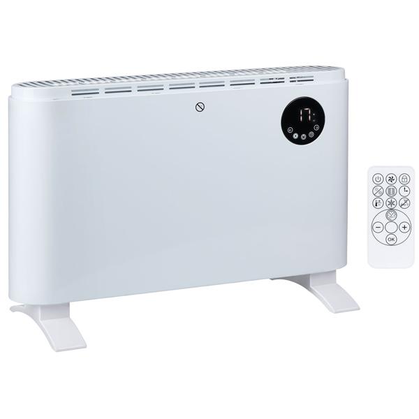 Powerful convector heater incl. remote control 2000W - 2 heat settings, turbo function, overheat protection & energy-saving mode – fast & efficient