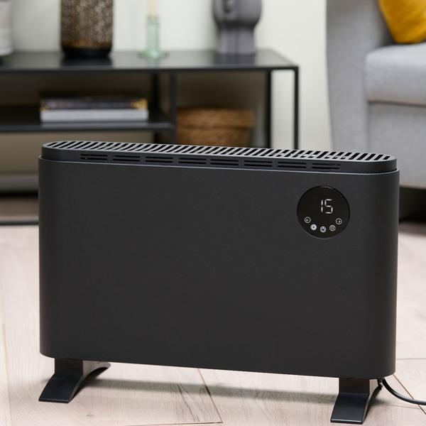 Convecteur puissant avec télécommande 2000 W – 2 niveaux de chauffage, fonction Turbo, protection contre la surchauffe et mode économie d‘énergie – rapide et efficace