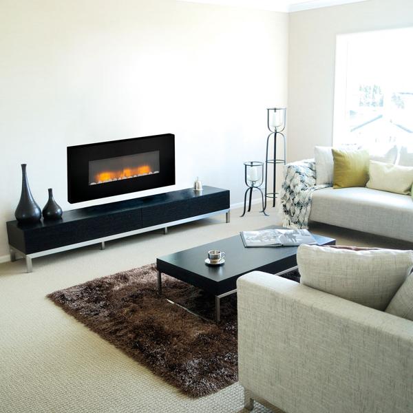 Riscaldatore a parete di lusso 2000W – Elegante stufa elettrica a caminetto per soggiorno e camera da letto con realistico effetto fiamma LED, termostato & timer