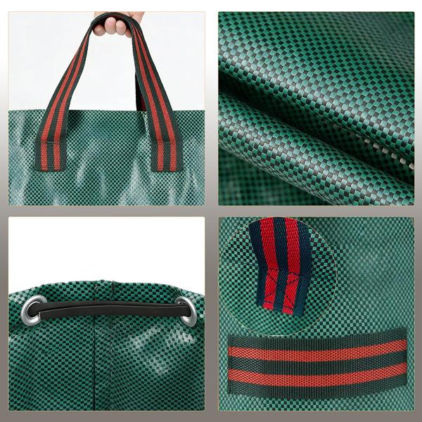 2er-Set XXL Garten Abfallsack, 500 Liter, Ø 79 x 101 cm - stabile Grünschnittsäcke mit Doppelboden, faltbar, ideal für Grünschnitt, 150gsm Polypropylen