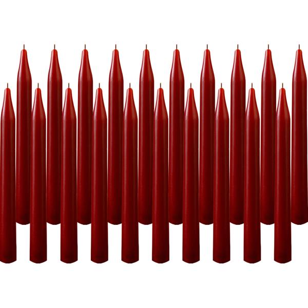 Spitzkerzen 20er Set Bordeaux – Stilvolle Tafelkerzen – Hohe Qualität, lange Brenndauer für festliche Anlässe, Adventskranz & Deko