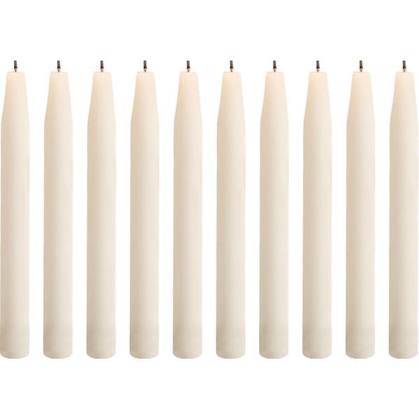 Set da 10 Candele Coniche Champagne – Eleganti Candele da Tavola – Alta qualità, lunga durata di combustione per occasioni festive, corona dell’Avvento e decorazioni