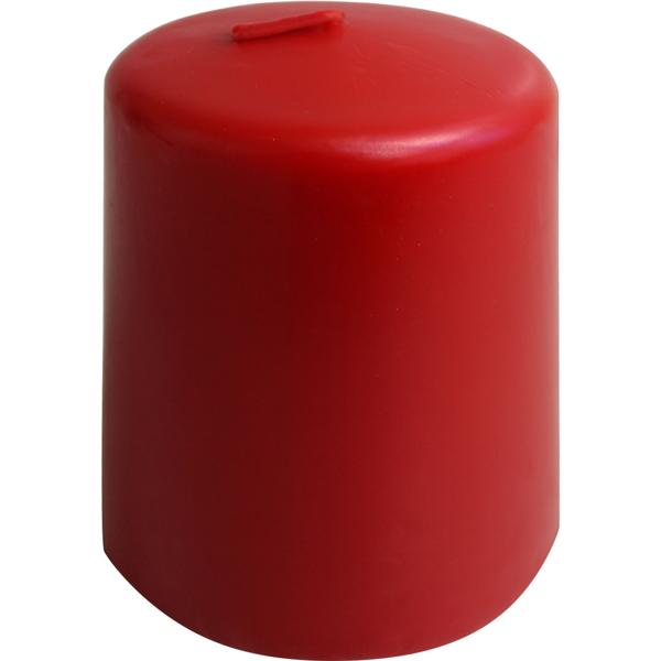 Candela a Pilastro Rossa – Candela Rustica in Cera, Ø 6 x 8 cm – Lunga Durata di Combustione per Occasioni Festive, Avvento, Natale o Decorazioni d‘Atmosfera