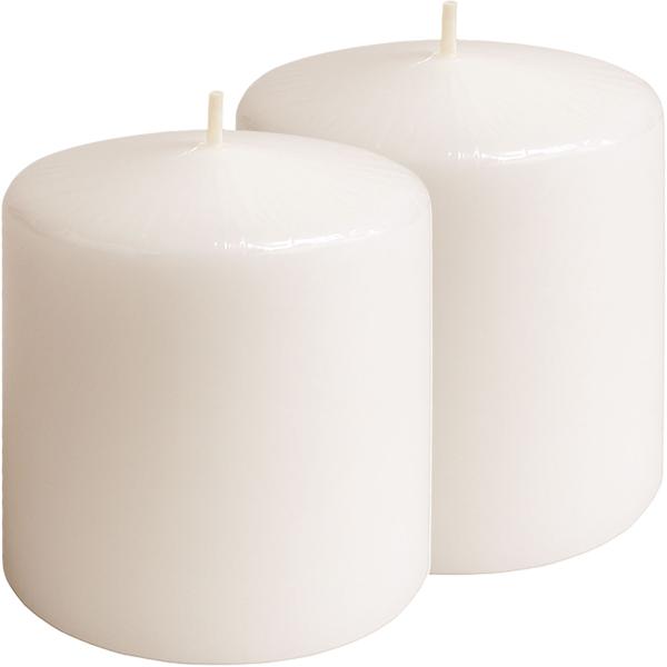 Set di 2 candele a pilastro color crema – candela rustica in cera, Ø 7 x 10 cm – lunga durata di combustione per feste, Avvento, Natale o decorazioni d’atmosfera