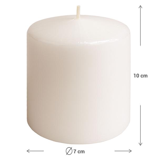Set of 4 cream pillar candles – rustic wax candle, Ø 7 x 10 cm – long burning time for festive occasions, Advent, Christmas or atmospheric decoration
