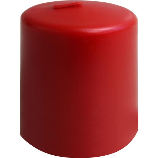 Set of 4 red pillar candles – rustic wax candle, Ø 7 x 10 cm – long burning time for festive occasions, Advent, Christmas or atmospheric decoration