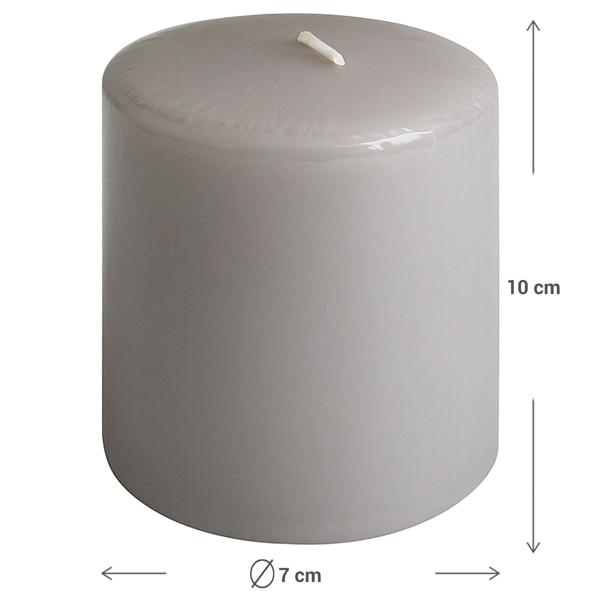 Taupe pillar candle – rustic wax candle, Ø 7 x 10 cm – long burn time for festive occasions, Advent, Christmas or atmospheric decoration