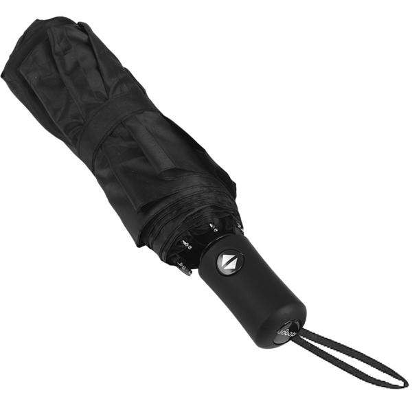 Compact automatic umbrella in black – Ø 95 cm – Wind-resistant pocket umbrella with fibreglass ribs & protective sleeve – Quick-drying & durable