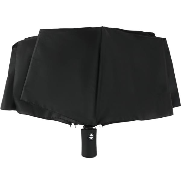 Compact automatic umbrella in black – Ø 95 cm – Wind-resistant pocket umbrella with fibreglass ribs & protective sleeve – Quick-drying & durable