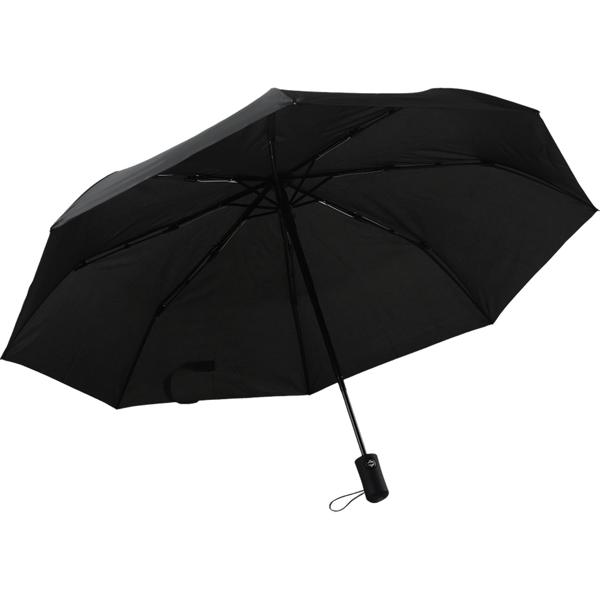 Compact automatic umbrella in black – Ø 95 cm – Wind-resistant pocket umbrella with fibreglass ribs & protective sleeve – Quick-drying & durable