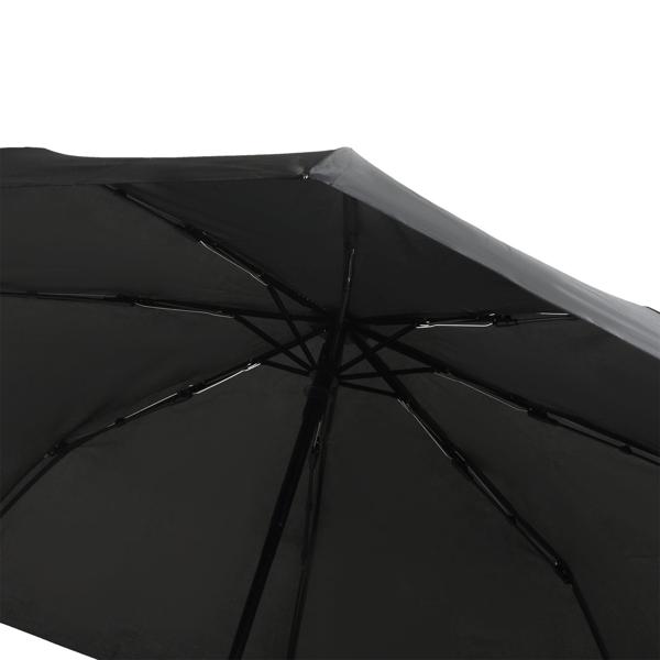 Compact automatic umbrella in black – Ø 95 cm – Wind-resistant pocket umbrella with fibreglass ribs & protective sleeve – Quick-drying & durable