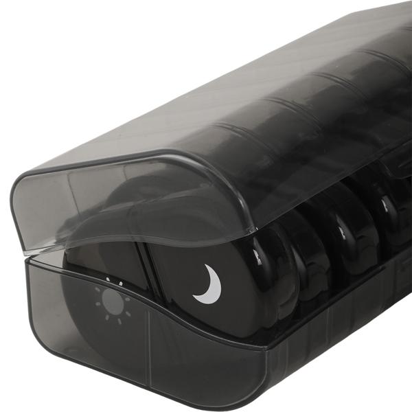 Set of 2 medication boxes 7 days – pill box 7 days 2 compartments morning evening – tablet box for one week – weekly medication dispenser – LFGB tested