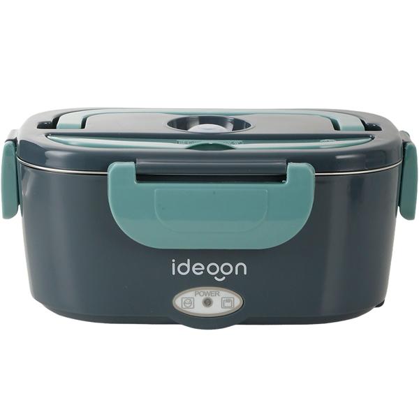 Lunch box électrique 60W – chauffe-plats en acier inoxydable 1,5L (12V/24V) & prise secteur – incl. sac isotherme, couverts en acier inoxydable & boîte supplémentaire 375ml